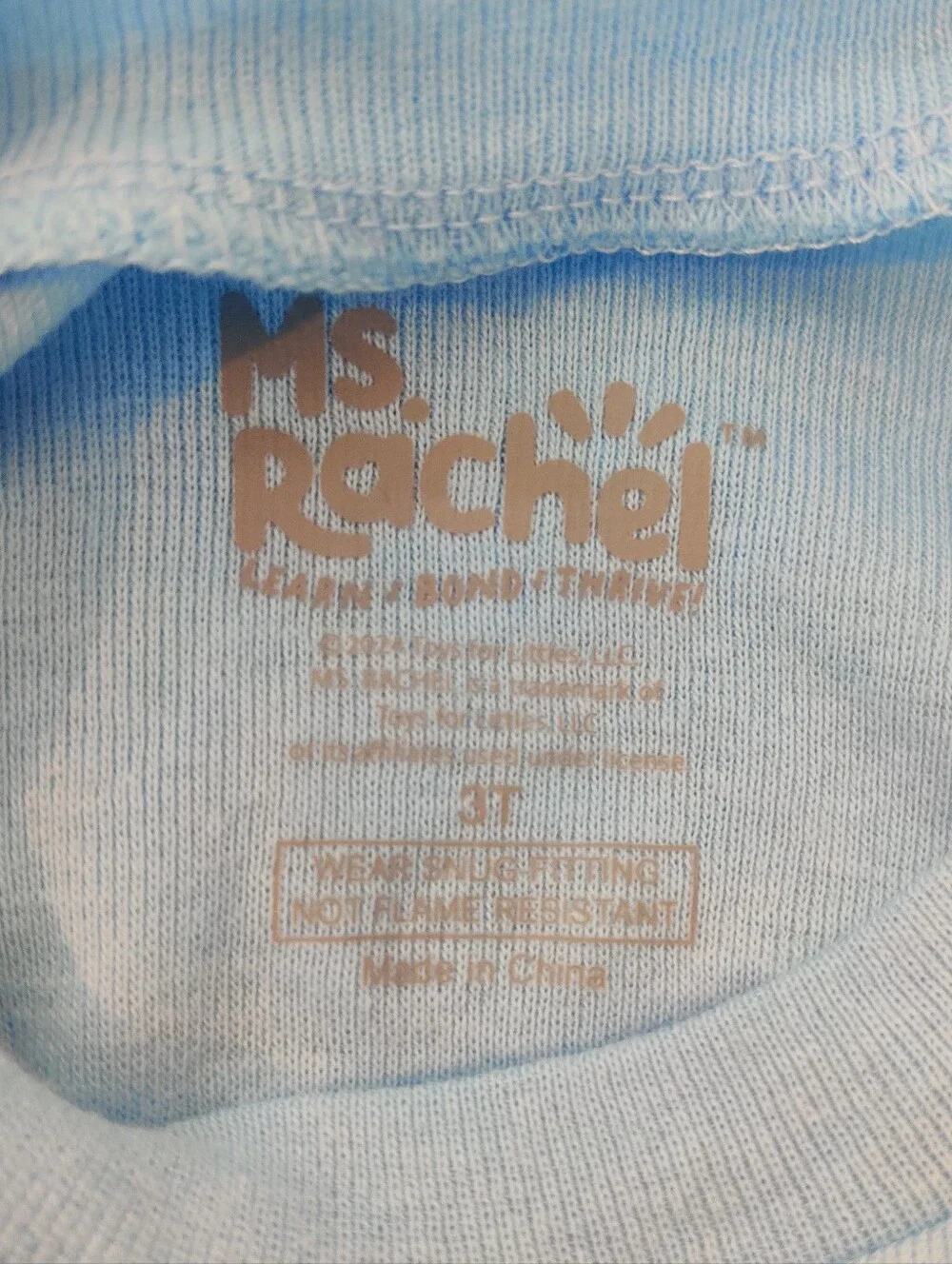 NEW Toddler Boys 3T Dinosaur Cotton Snug Fit Ms. Rachel Pajama Set Blue Plaid